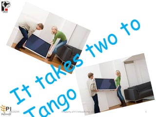 It takes two to Tango 08/20/09 Property of P I Infosoft Pvt. Ltd 