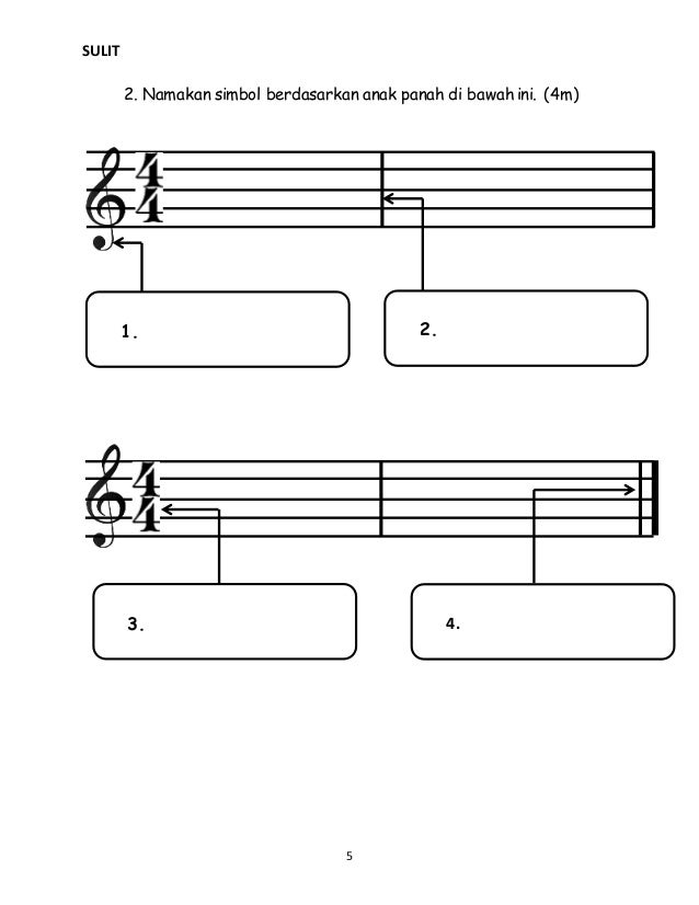 Simbol Nama Not Muzik Tahun 5 : Soalan Pendidikan Muzik Tahun 5 Sk