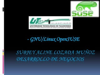 - GNU/Linux OpenSUSE

SUBJEY ALINE LOZADA MUÑOZ
DESARROLLO DE NEGOCIOS
 