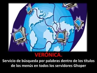 VERÓNICA.Servicio de búsqueda por palabras dentro de los títulos de los menús en todos los servidores Ghoper
