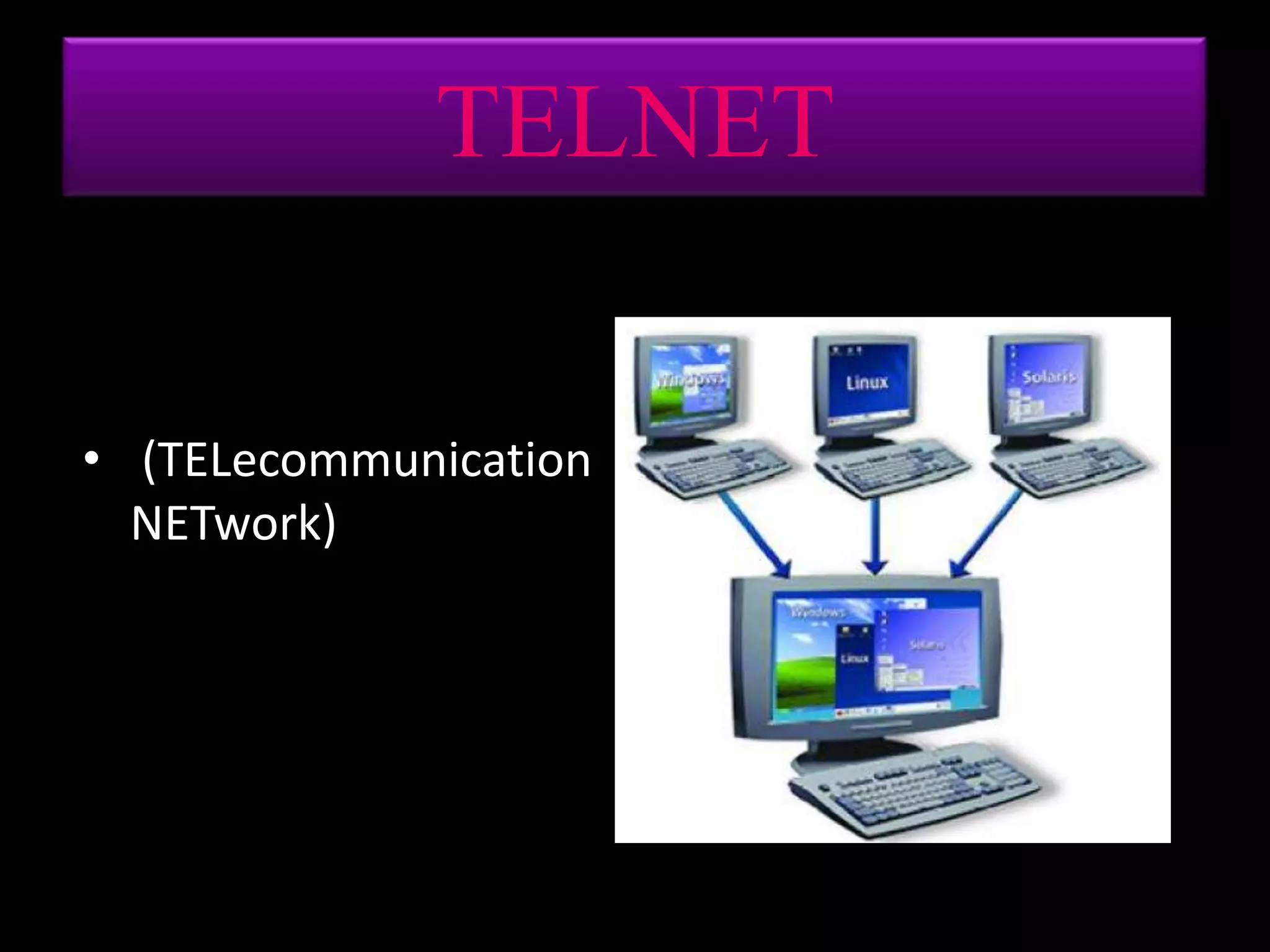 TELNET(TELecommunicationNETwork)