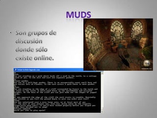MUDSSon grupos de discusión donde sólo existe online.