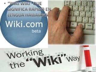 “WIKI WIKI” QUE SIGNIFICA RÁPIDO EN LENGUA HAWAIANA.