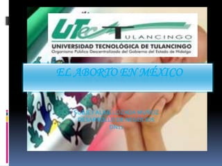 EL ABORTO EN MÉXICO


  SUBJEY ALINE LOZADA MUÑOZ
   DESARROLLO DE NEGOCIOS
             DN11
 