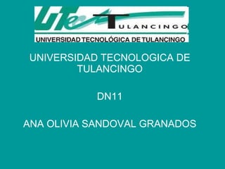 UNIVERSIDAD TECNOLOGICA DE TULANCINGO DN11 ANA OLIVIA SANDOVAL GRANADOS 