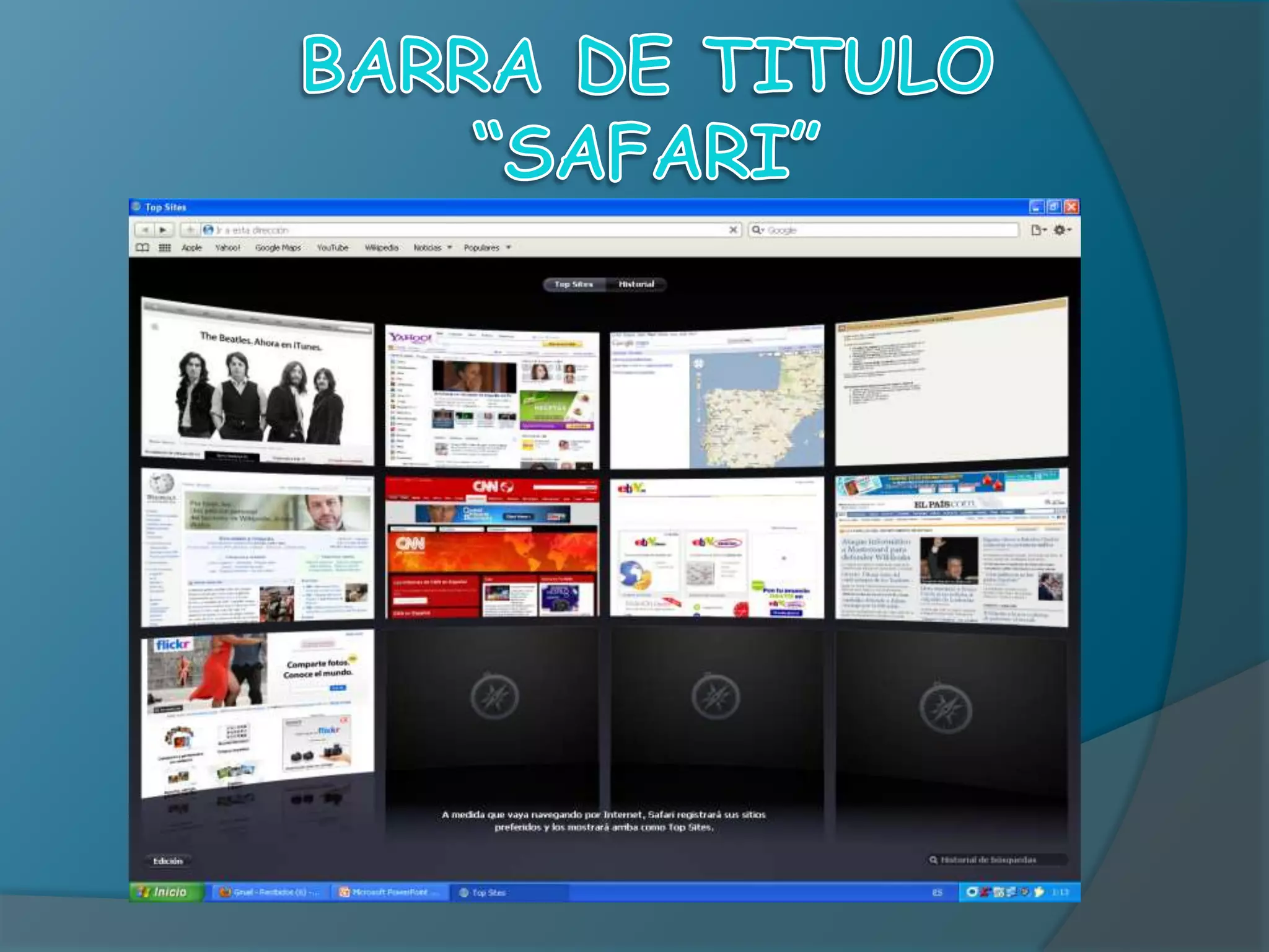 BARRA DE TITULO “SAFARI”