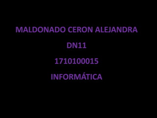 MALDONADO CERON ALEJANDRA DN111710100015INFORMÁTICA  