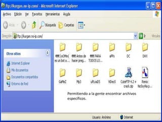 Permitiendo a la gente encontrar archivos específicos.