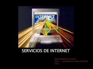   SERVICIOS DE INTERNET RENÉ RODRÍGUEZ CORTES DN12      INFORMÁTICA PARA NEGOCIOS UTEC 