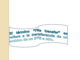 El término “File transfer” se refiere a la transferencia de un archivo de un DTE a otro.