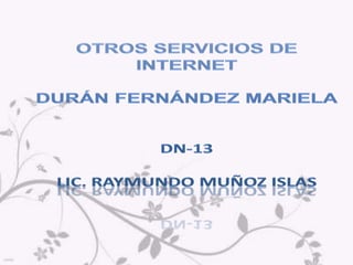 Otros servicios de InternetDurán Fernández MarielaDN-13Lic. Raymundo Muñoz Islas 