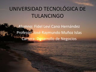 UNIVERSIDAD TECNOLÓGICA DE TULANCINGO Alumno: Fidel Levi Cano Hernández Profesor: José Raymundo Muñoz Islas Carrera: Desarrollo de Negocios 