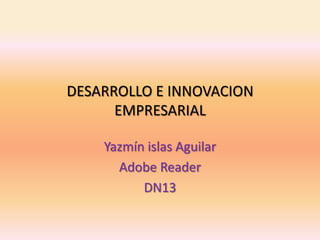 DESARROLLO E INNOVACION
      EMPRESARIAL

    Yazmín islas Aguilar
      Adobe Reader
          DN13
 