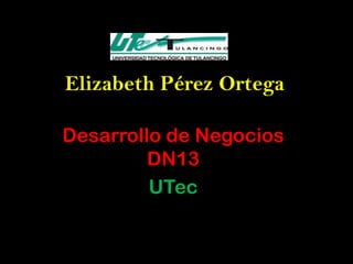 Elizabeth Pérez Ortega

Desarrollo de Negocios
         DN13
         UTec
 