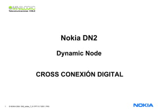 1 © NOKIA 2000 DN2_slides_7_01.PPT/ 5.7.2001 / PKS
Nokia DN2
Dynamic Node
CROSS CONEXIÓN DIGITAL
 
