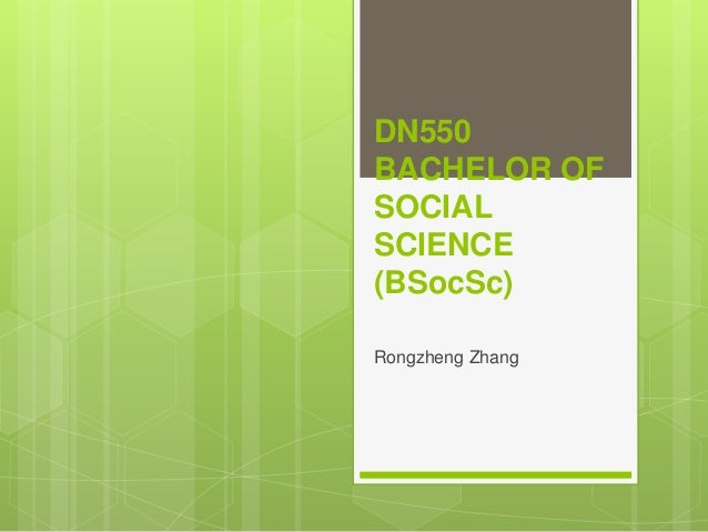 Dn550 Bachelor Of Social Science B Soc Sc