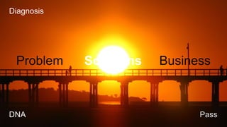 Diagnosis
Problem
DNA
Solutions
Business
Pass