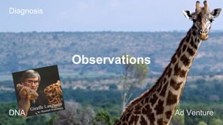 Diagnosis
Observations
DNA
Ad Venture