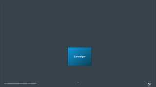 Campaigns

© 2011 Adobe Systems Incorporated. All Rights Reserved. Adobe Confidential.

14

 