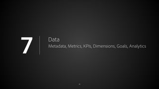 There are three fundamental types of data

Website Traffic on Photoshop Website
Product Categories in Digital Media
Number of revisions per asset
METADATA

© 2012 Adobe Systems Incorporated. All Rights Reserved.

44

METRIC

TAXONOMY

 