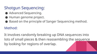 Comprehensive Overview of DNA Sequencing Techniques and Applications | PPTX