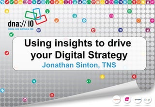 Using insights to drive
your Digital Strategy
Jonathan Sinton, TNS
 