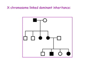 X-chromosome linked dominant inheritance:
 