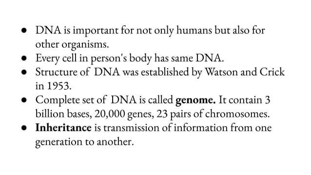 DNA and it's role in inheritance pptx.pdf | Genetics | Science