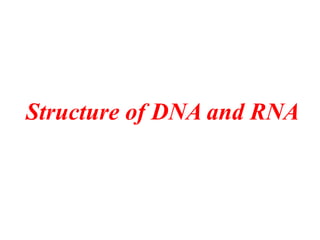 Structure of DNA and RNA
 