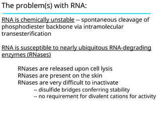 Rna Transesterification DNA and RNA isolation and purification.ppt
