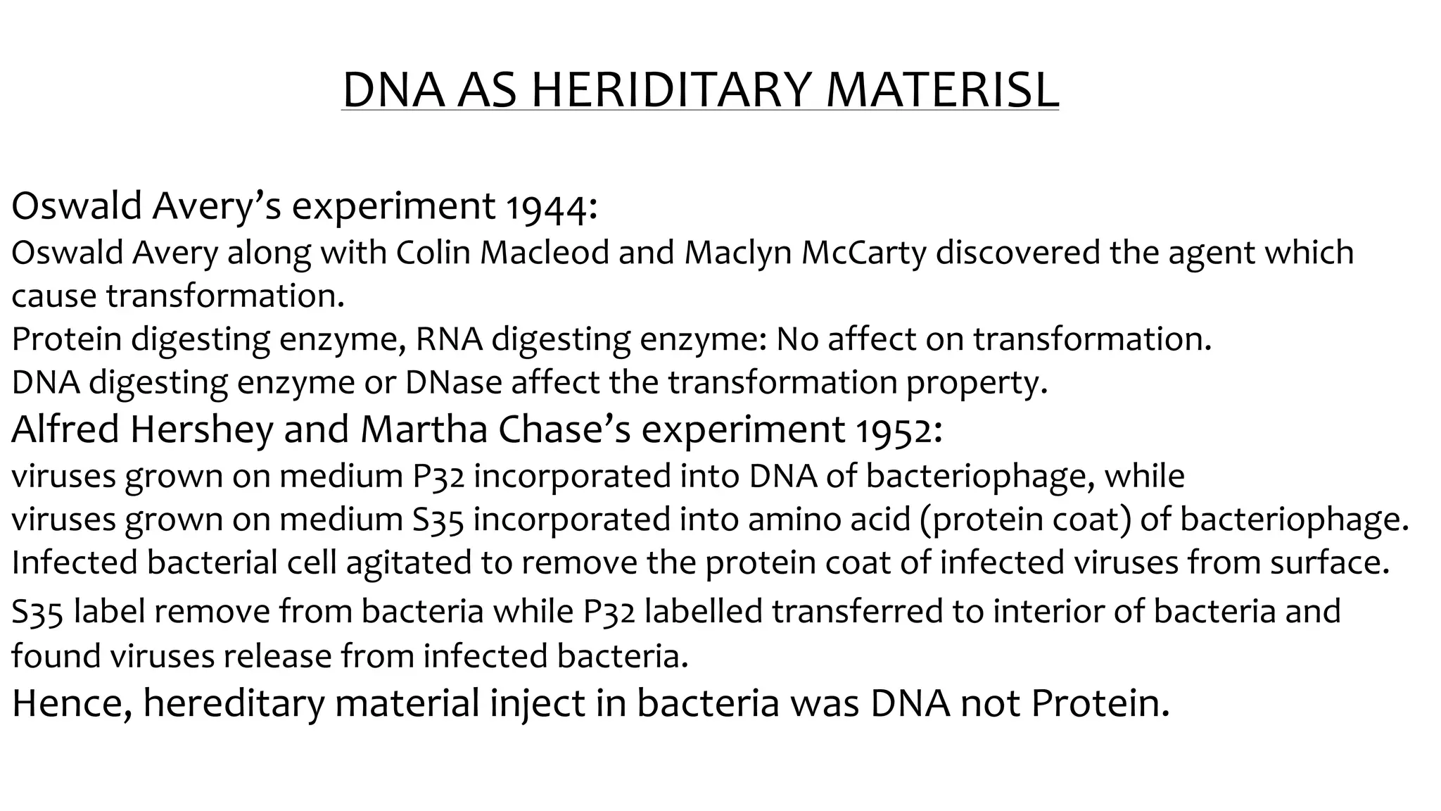 Dna as heriditary materisl | PPT