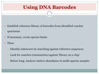 DNA Bar-code to Distinguish the Species | PPTX