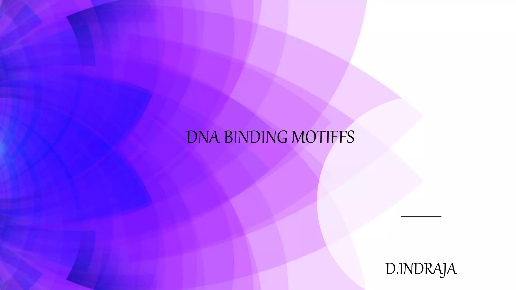 DNA BINDING MOTIFFS
D.INDRAJA
 