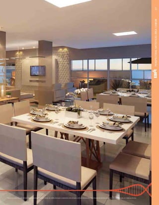 Perspectiva artística do salão de festas. Imagem meramente ilustrativa. Os itens de mobília, decoração e acabamento serão entregues conforme memorial descritivo. A locação de elementos estruturais pode variar de acordo com exigências técnicas.
31PERSPECTIVASARTÍSTICASÁREACOMUM
 