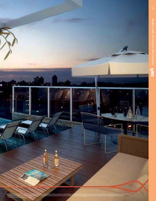 Perspectiva artística da piscina. Imagem meramente ilustrativa. Os itens de mobília, decoração e acabamento serão entregues conforme memorial descritivo. A locação dos elementos estruturais pode variar de acordo com exigências técnicas.
A vegetação que compõe o paisagismo retratado nessa imagem é meramente ilustrativa e apresenta porte adulto de referência. Na entrega do empreendimento essa vegetação poderá apresentar diferenças de tamanho e porte,
mas estará de acordo com o projeto paisagístico.
47PERSPECTIVASARTÍSTICASÁREACOMUM
 