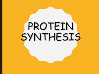 PROTEINPROTEIN
SYNTHESISSYNTHESIS
1
 