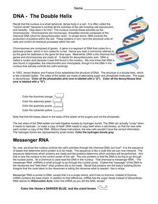 DNA coloring | PDF dna-coloring-pdf