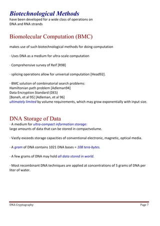 Dna cryptography | PDF