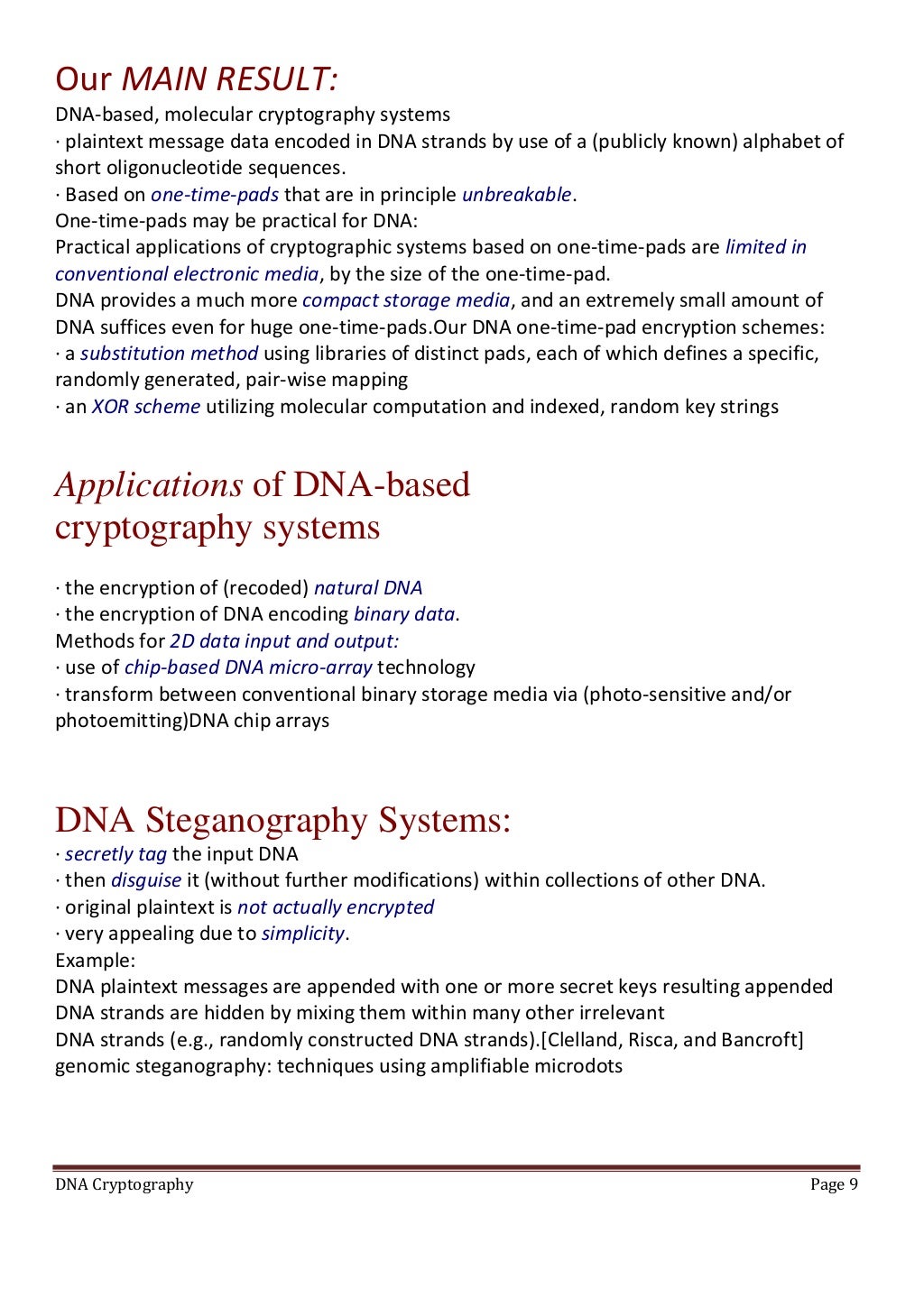 Dna Cryptography Dna Cryptography