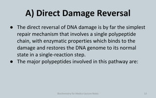 Dna damage, repair and clinical significance
