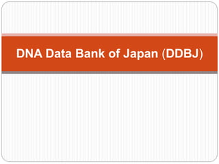 DNA Data Bank of Japan (DDBJ)
 