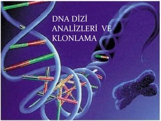 DNA DİZİ
ANALİZLERİ VE
KLONLAMA
 