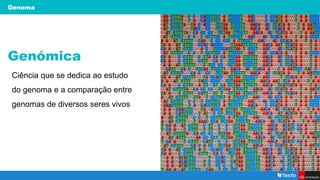 Genoma
Ciência que se dedica ao estudo
do genoma e a comparação entre
genomas de diversos seres vivos
Genómica
 