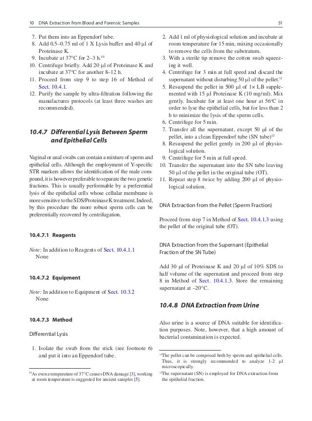 proteinase extraction dna solution for k Dna samples and from blood extraction forensic