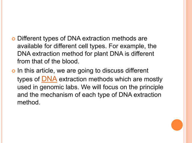 Dna extraction method | PPTX