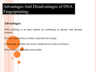 dna fingerprinting disadvantages