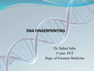 Dr. Saikat Saha
1st year PGT
Dept. of Forensic Medicine
 