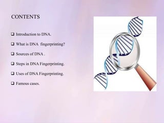 The power of dna fingerprinting in forensic science | PPTX