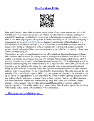 DNA Forensic Study | PDF