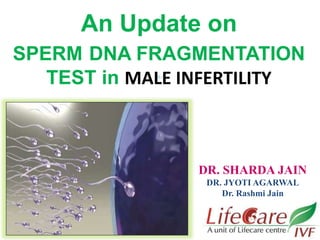 An Update on
SPERM DNA FRAGMENTATION
TEST in MALE INFERTILITY
DR. SHARDA JAIN
DR. JYOTI AGARWAL
Dr. Rashmi Jain
 